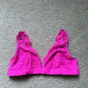 PINK Victoria's Secret Hot Pink Lace Bralette